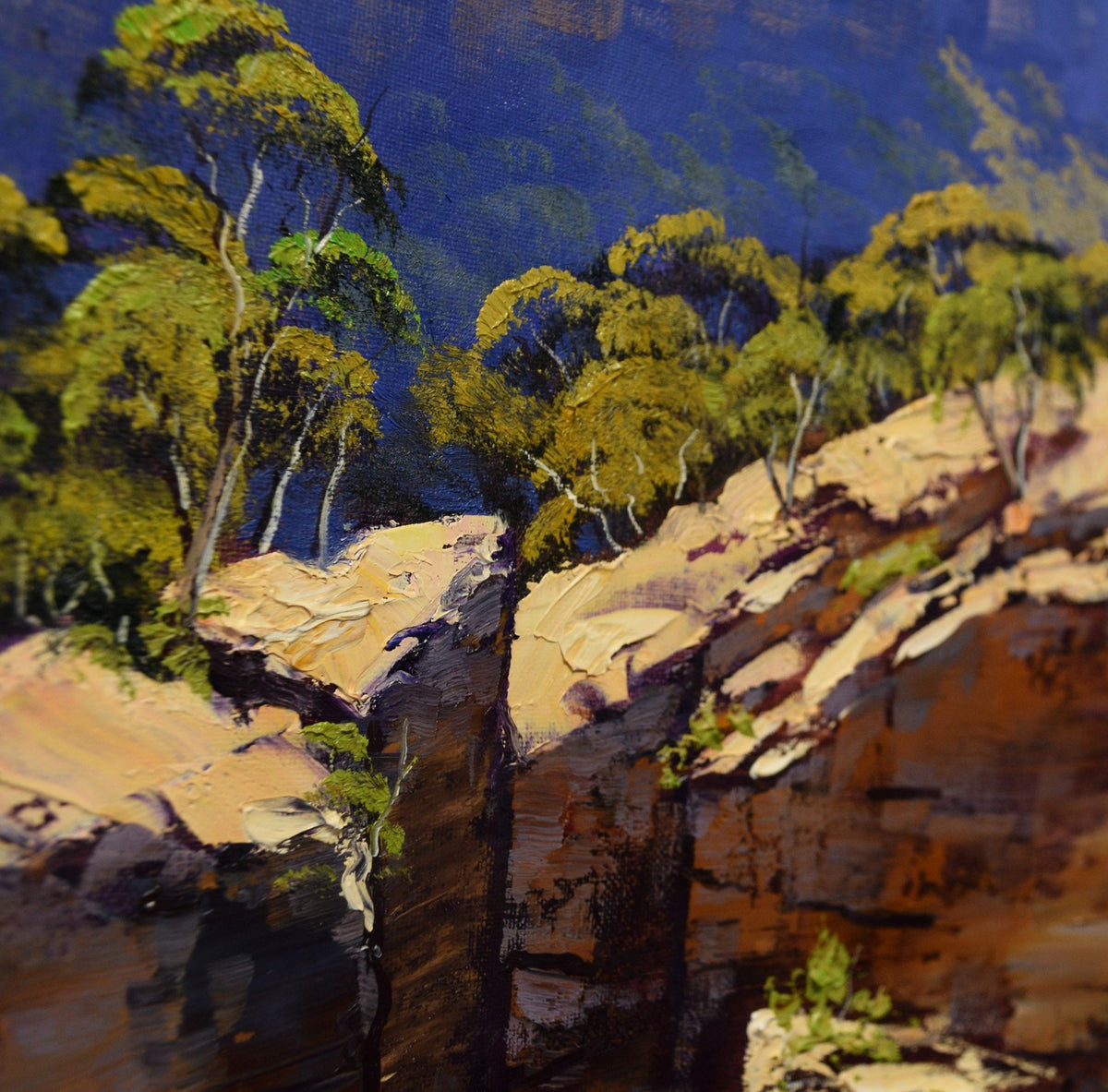Original Blue Mountains Landscape Blackheath Oil Painting Framed