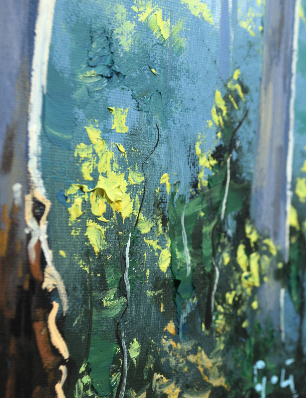 Original Framed Gum Tree Forest Oil Painting