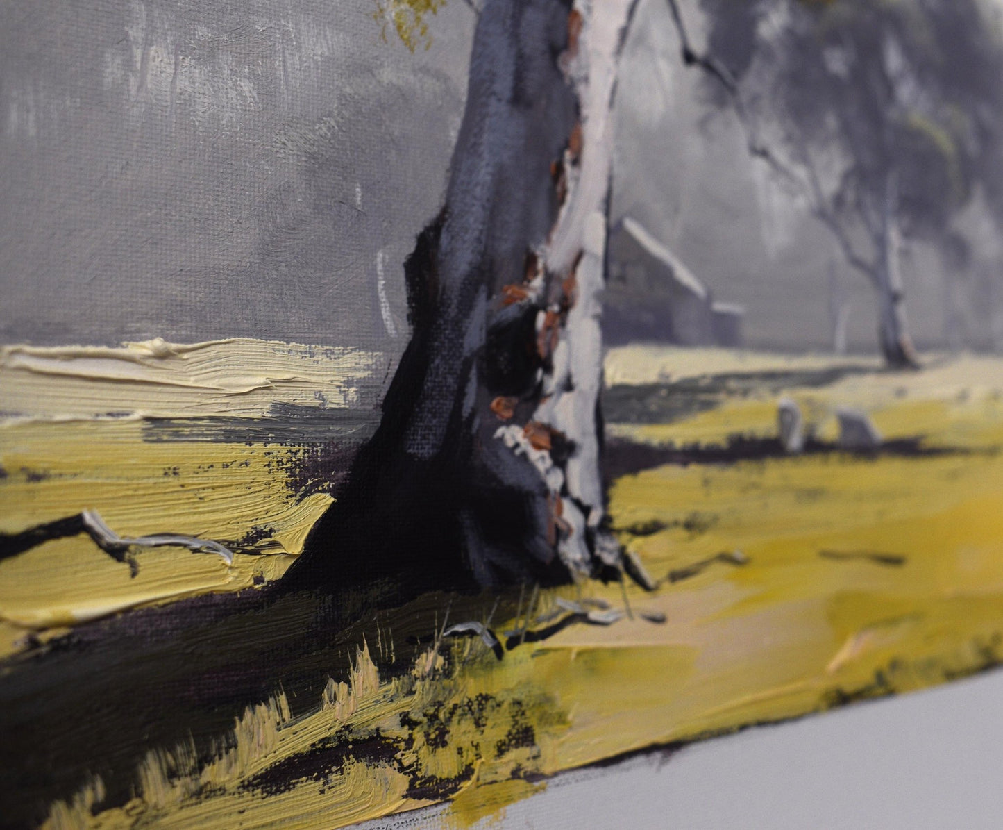 Framed Original Oil Painting – Australian Landscape with Gum Tree | Graham Gercken