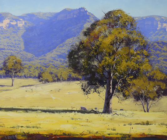 Share Gum tree Summer Australian Landscape Capertee Valley nsw Original oil Painting