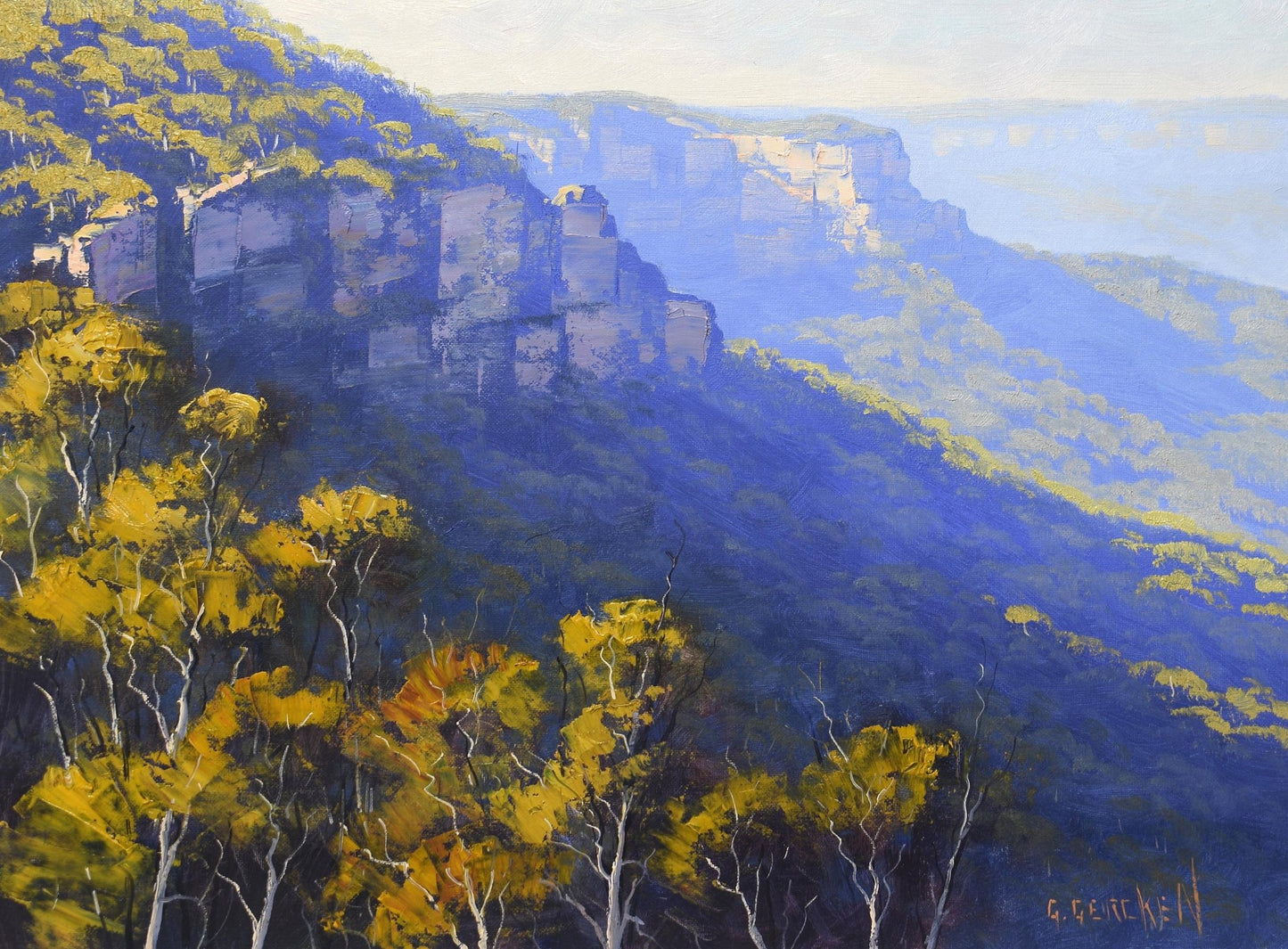 Original Blue Mountains Oil Painting –  Katoomba cliffs
