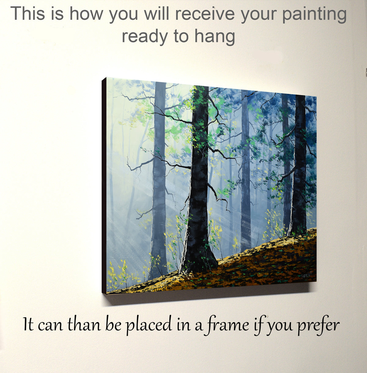 Morning Light Through the Misty Forest – Original Oil Painting by Graham Gercken (30" x 24")