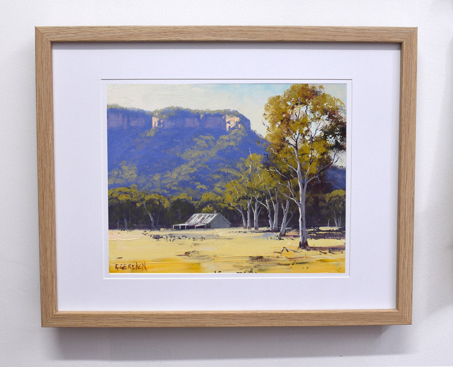 Framed Original Oil Painting of Megalong Valley – Blue Mountains Landscape by Graham Gercken