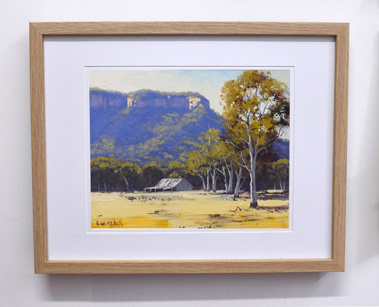 Framed Original Oil Painting of Megalong Valley – Blue Mountains Landscape by Graham Gercken