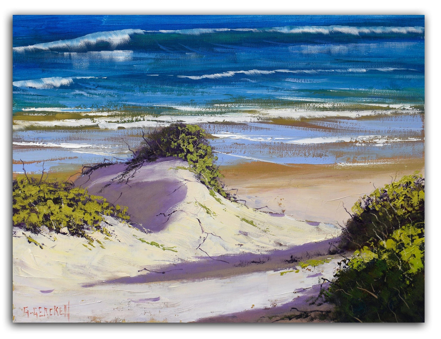 Central Coast nsw Beach Dunes  Original Painting by Graham Gercken