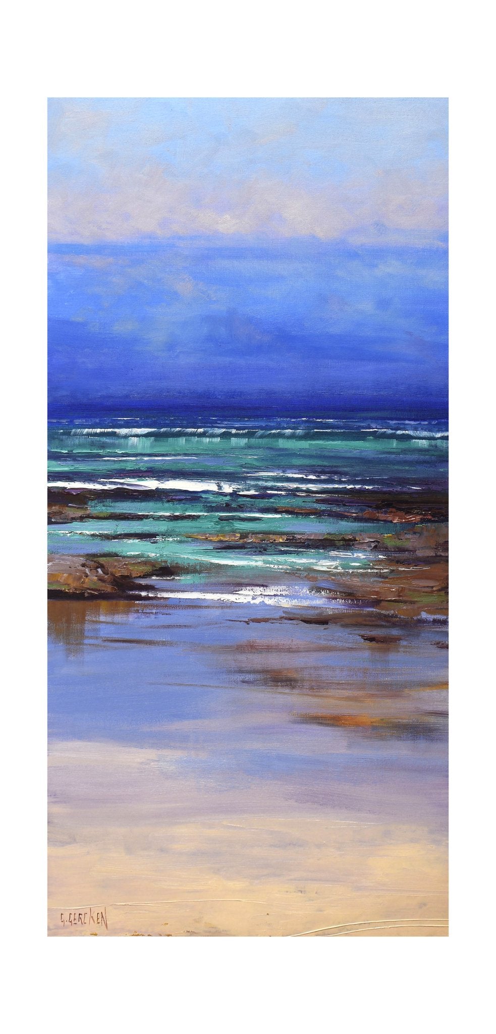 Beach shore colours Original oil Painting by Graham Gercken