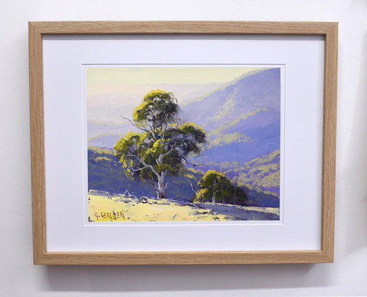 Framed Original Oil Painting – Australian Landscape, Central West NSW with Gum Tree | Graham Gercken