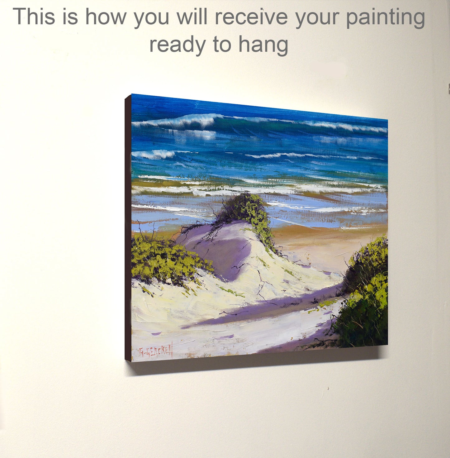 Central Coast nsw Beach Dunes  Original Painting by Graham Gercken