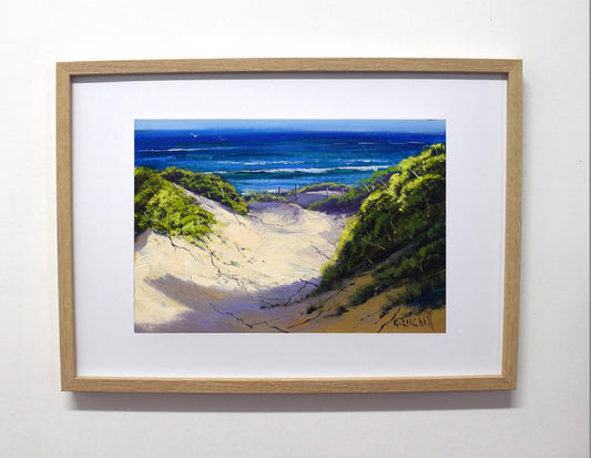 Framed beach oil painting | by Award winning artist Graham Gercken