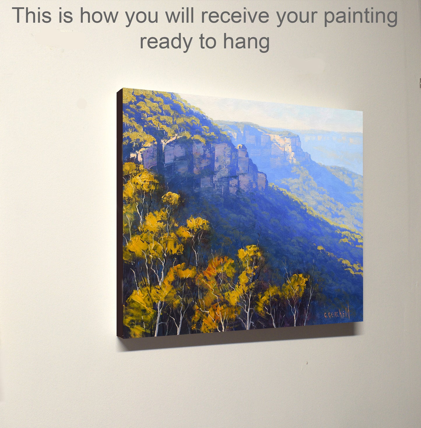 Original Blue Mountains Oil Painting –  Katoomba cliffs