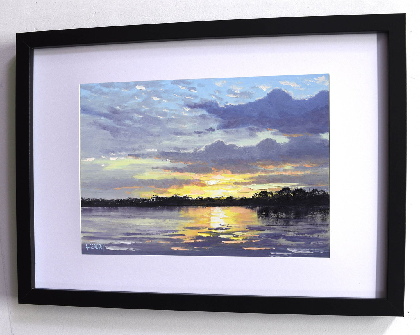 Sunset Reflections – Original Framed Landscape Oil Painting