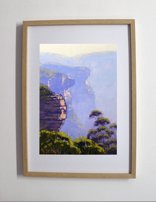 Blue Mountains Escarpment – Original Framed Oil Painting