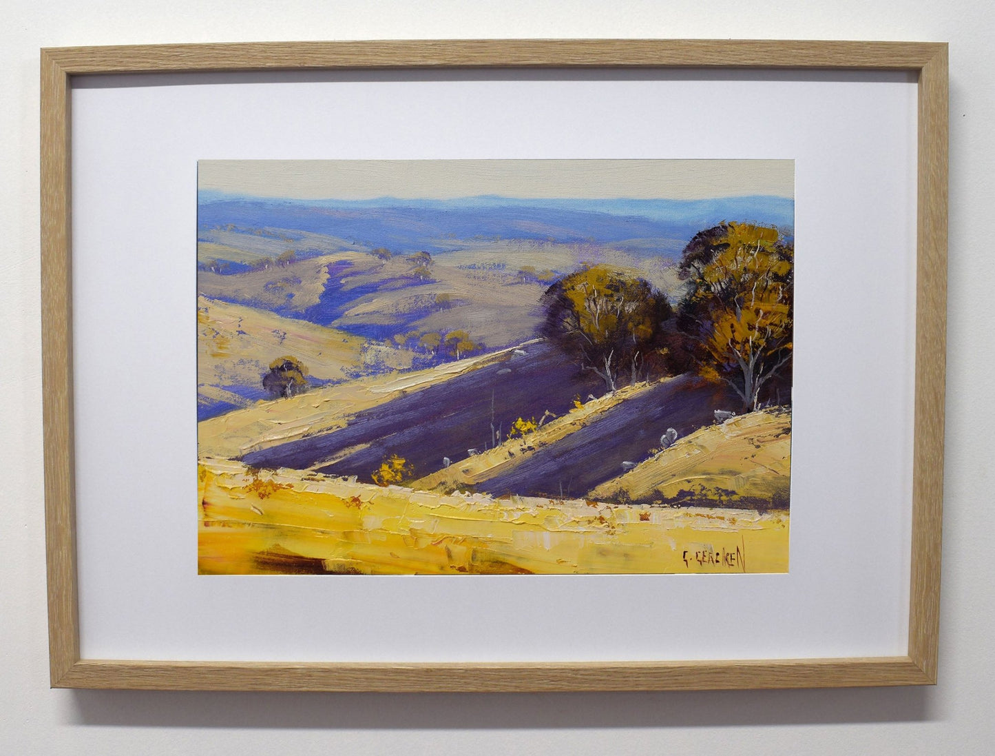 Golden Hills of Mudgee – Original Framed Landscape Oil Painting