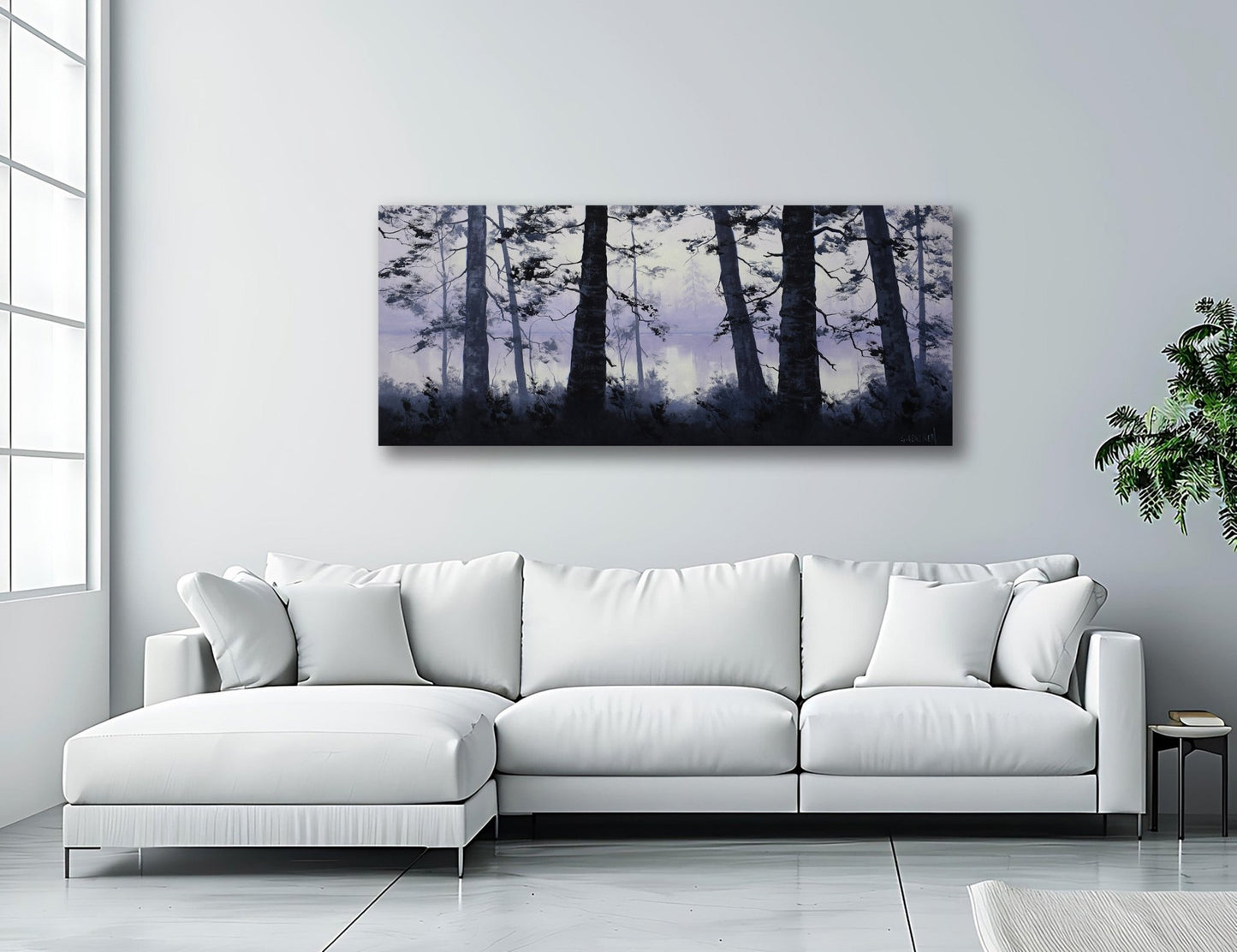 Original Lake trees oil Painting