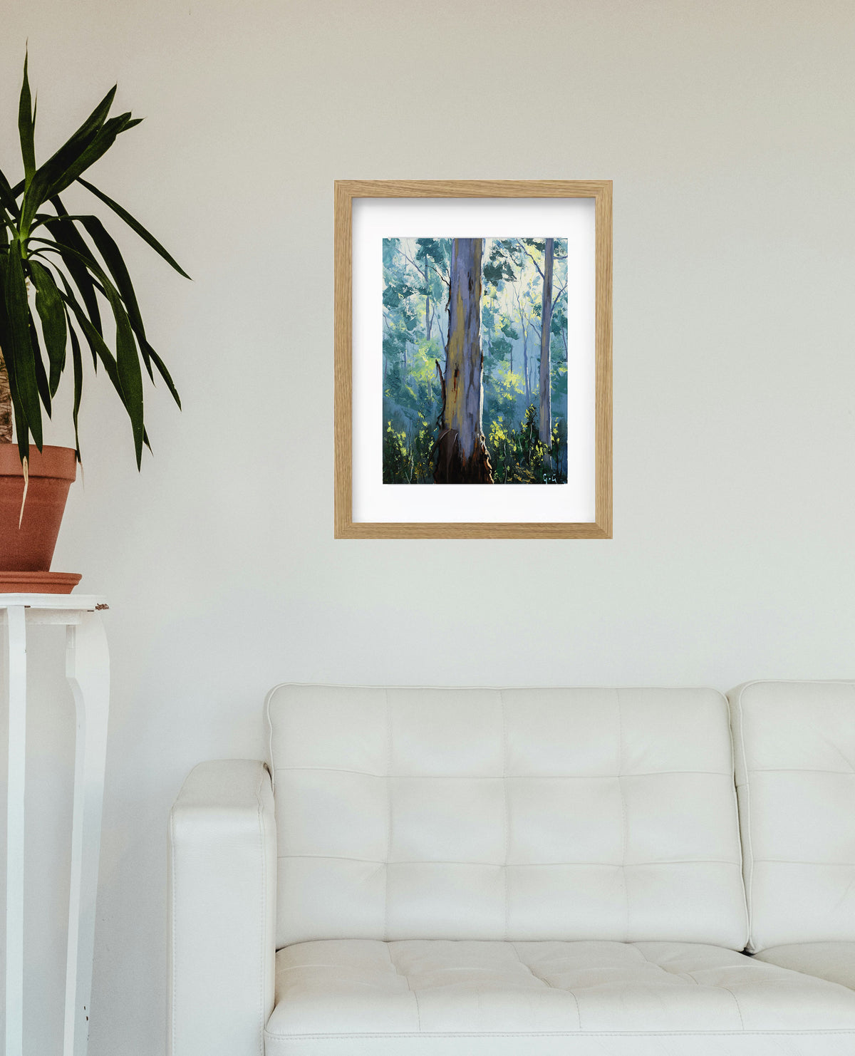 Original Framed Gum Tree Forest Oil Painting