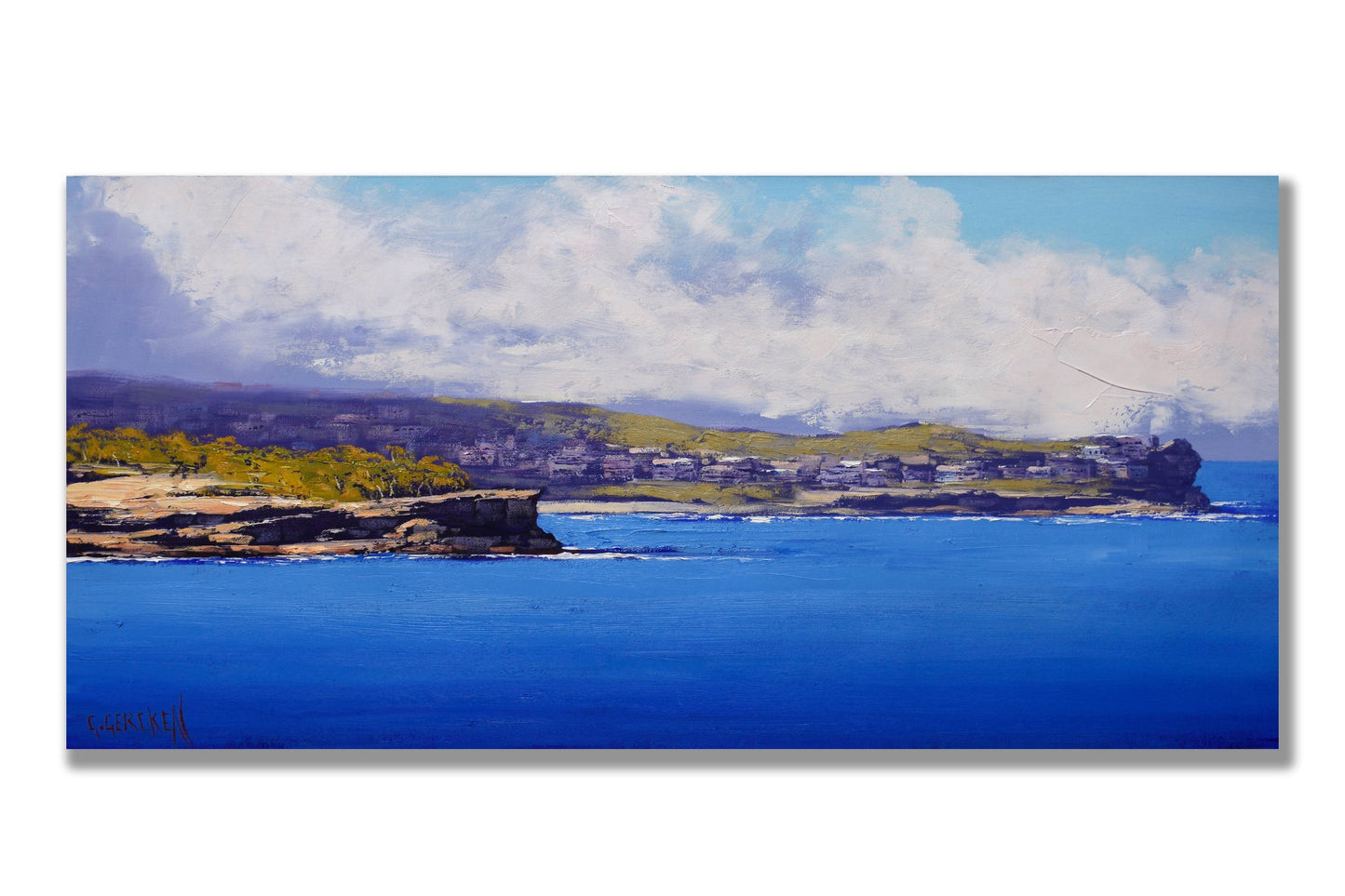 View to Bondi Beach Sydney | Original Oil Painting on Stretched Canvas