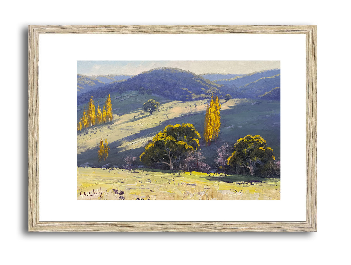 Autumn Shadows, Tarana NSW – Framed Original Australian Landscape Oil Painting