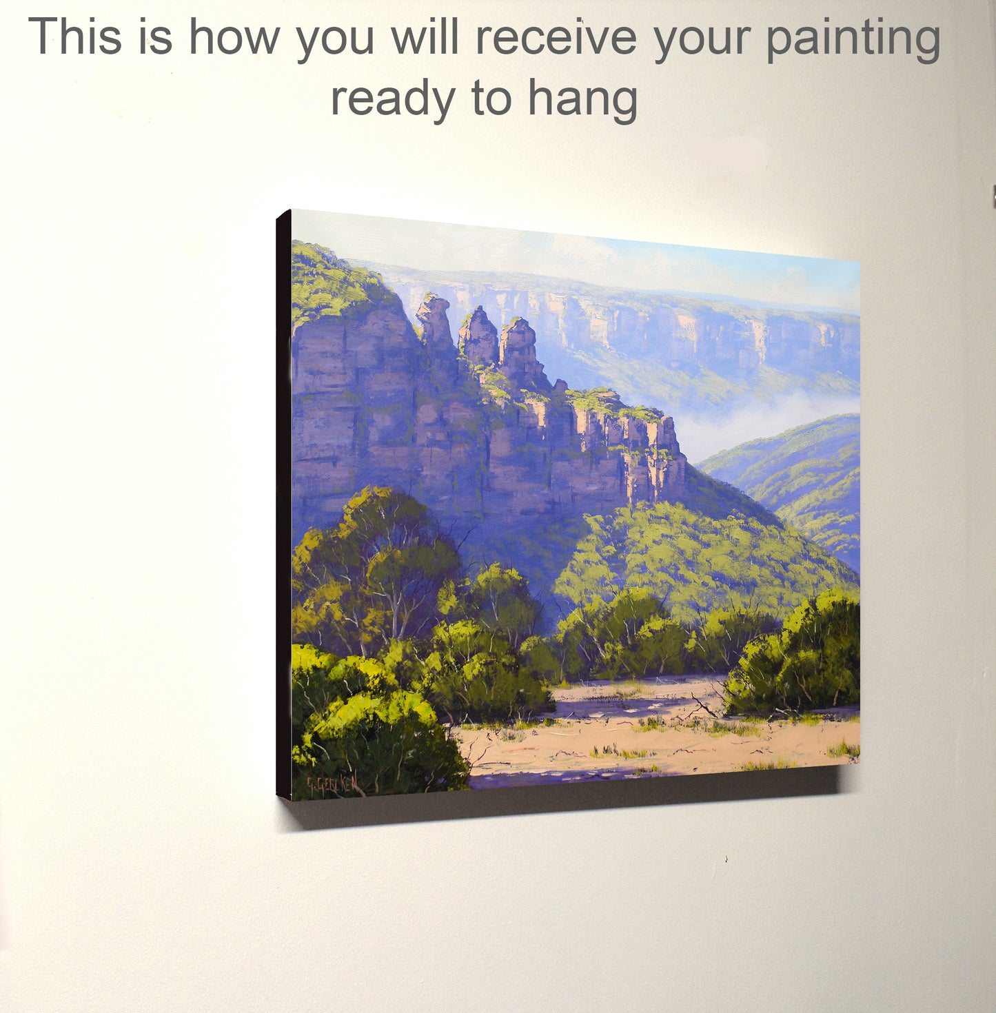 Three Sisters Blue Mountains | Original Stretched Oil Painting | by Graham Gercken
