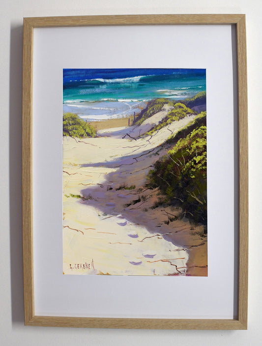 Australian Coastal Dunes Oil Painting Framed Beach Seascape Original Art