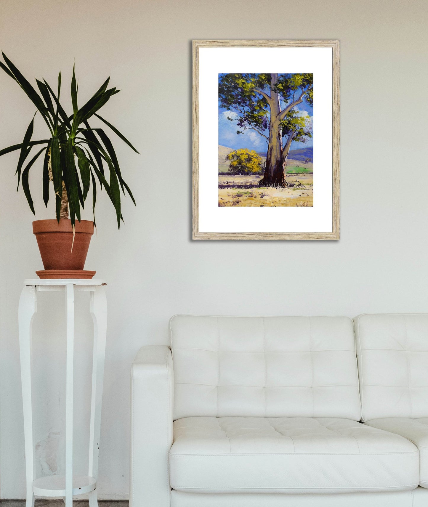 Golden Autumn Gum – Framed Original Australian Landscape Oil Painting