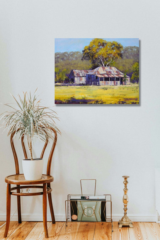 Old Miner’s Cottage, Hill End – Original Australian Landscape Oil Painting 12x16
