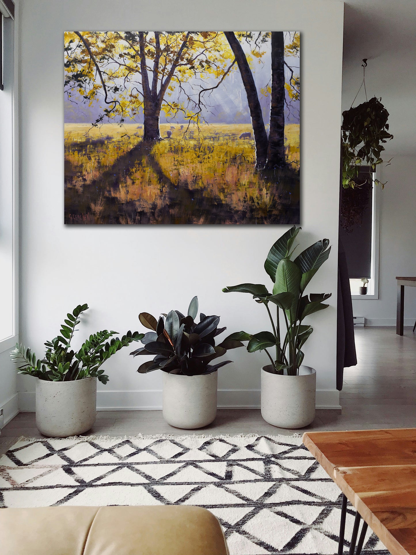 Golden Light Through Gum Trees | Original Australian Oil Painting