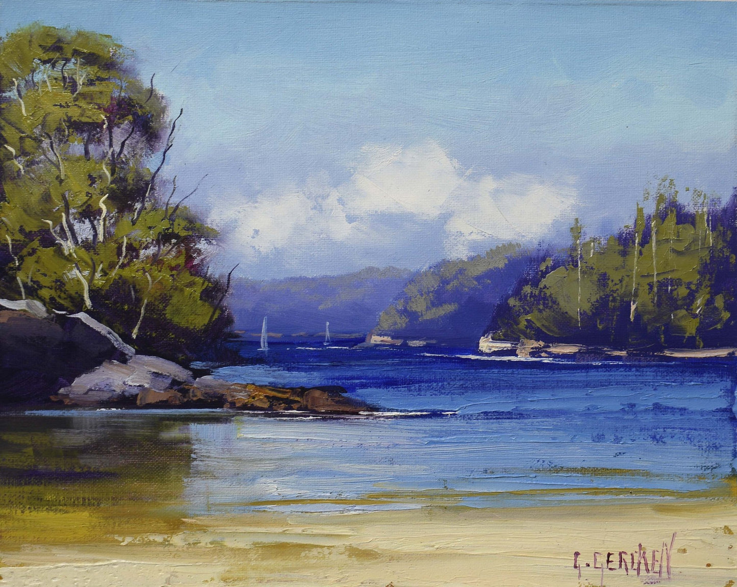 original-sydney-harbour-oil-painting-framed-australian-coastal-wall-art