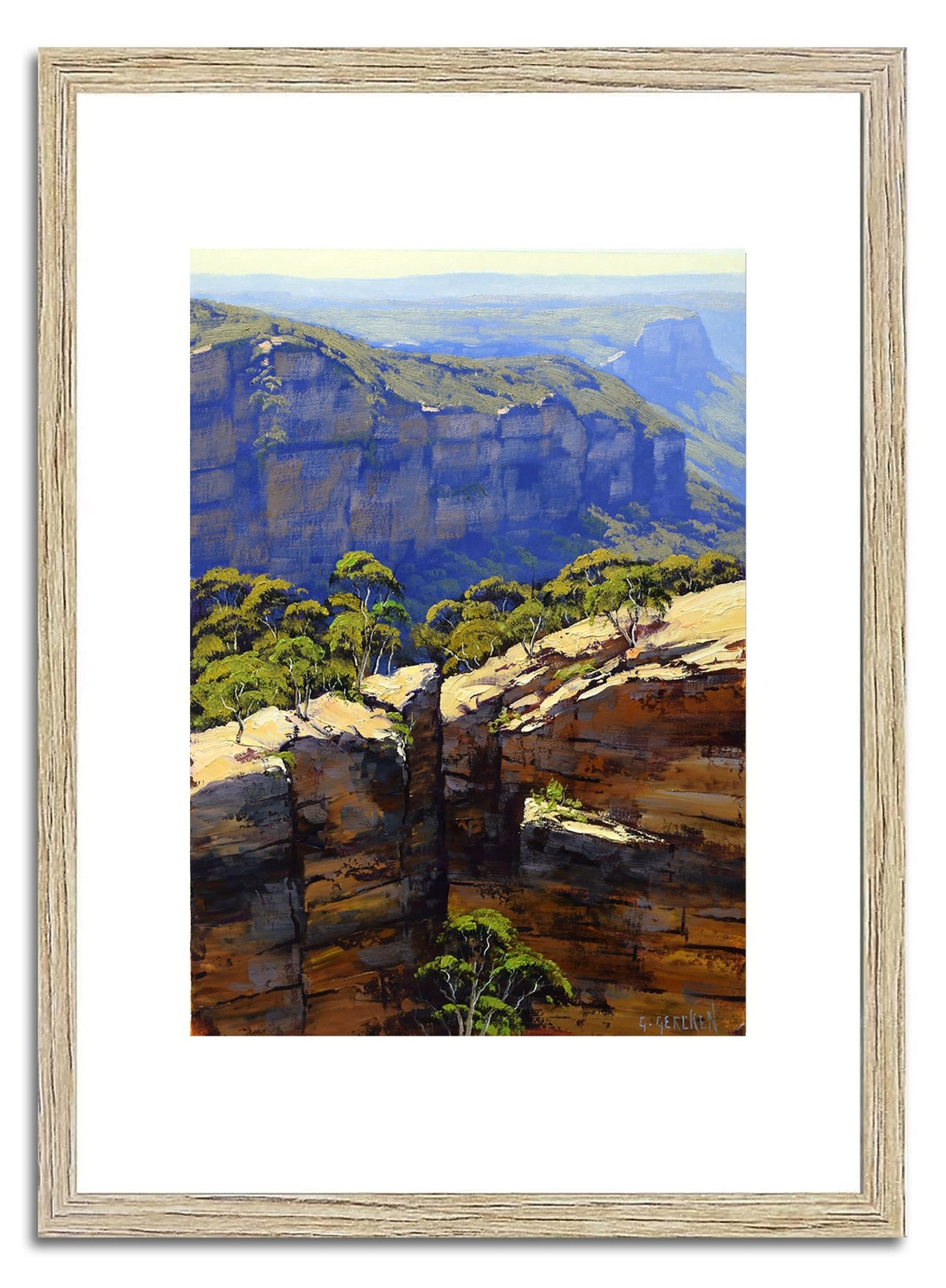 Original Blue Mountains Landscape Blackheath Oil Painting Framed