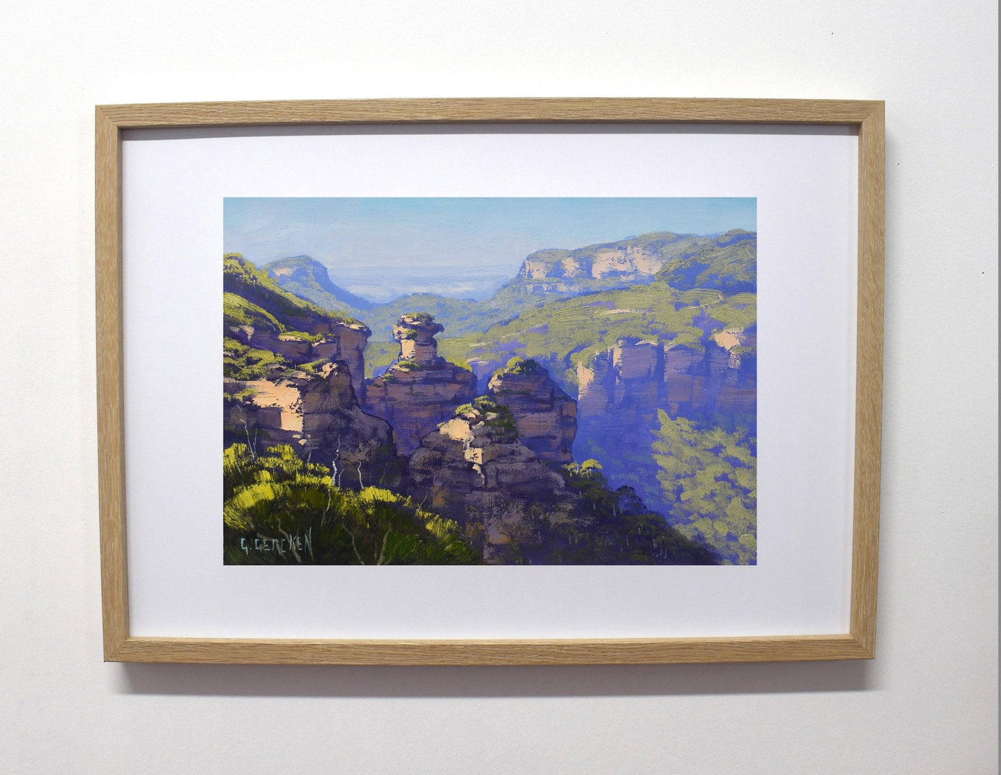 Narrow Neck Blue Mountains Oil Painting Framed – Australian Landscape Wall Art